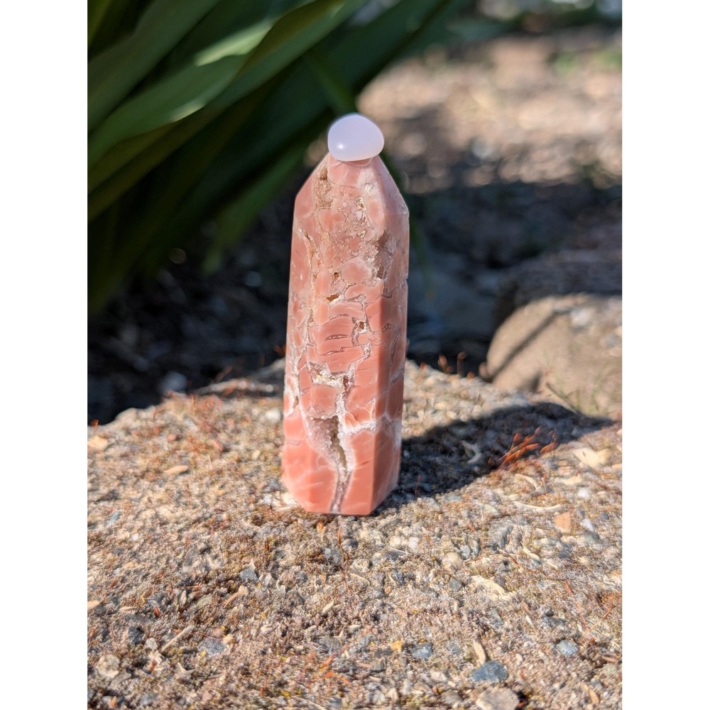 Pink Cotton Candy Agate Tower, 3in Pink Agate